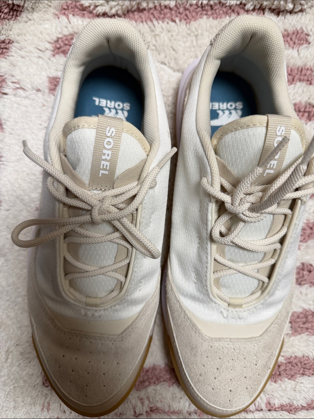 Sorel Men's Cream and White Lace-Up Sneakers